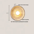 Axyaa White Glass LED Wall Lights with Wood Base Pull Chain Switch for Nordic Modern Decor