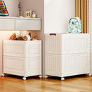 Axyaa 75cm Large Capacity Foldable Toy Storage Box with Wheels, White