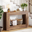 Axyaa Farmhouse Entryway Console Table with Storage, 47 Inches Industrial Hallway Accent Table