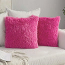 Axyaa Cozy Plush Cushion Cover 45x45cm White Grey Decor Pillowcase