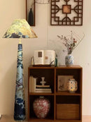 Axyaa Velvet Floral Desk Lamp - Antique Northeast Style, Bedroom Bedside Atmosphere