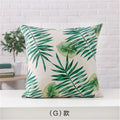 Axyaa Green Cactus Linen Pillow Cover 45x45cm for Home Decor sofa, Bedside, Office
