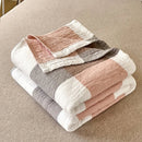 Axyaa Boho Checkered Cotton Quilt - Lightweight & Machine Washable