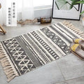 Axyaa Cotton Linen Tassel Rug Carpets for Home Decor - Boho Ethnic Anti-slip Floor Mat