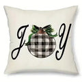 Axyaa Winter Christmas Joyful Pillow Covers for Sofa, Bedroom, Car - Decorative Cushion Cover