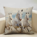 Axyaa Tropical Style Running Horses Pillowcase Home Decor Square Linen Animal Pillow Case