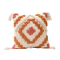 Axyaa Tufted Tassel Boho Cushion Cover in Warm Colors