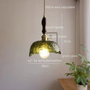 Axyaa Green Glass LED Pendant Lights - Japanese Style Home Decor Chandelier