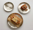 Axyaa Stainless Steel Salad Plate with Frosted Tray and Dessert Round Meal Plate