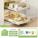 Axyaa Slide Out Kitchen Organizer Tray Plate Rack Spice Storage