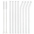 Axyaa Glass Straws Set of 8 | Reusable Colorful Eco-friendly Drinkware