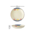Axyaa Retro Ceramic Salad Plate Set for Dining and Serving