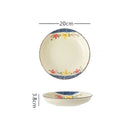 Axyaa Retro Ceramic Salad Plate Set for Dining and Serving