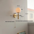 Axyaa Globe White Glass LED Wall Sconce Copper Base Mirror Light