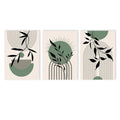 Modern Boho Sun Leaves Wall Art Canvas Print for Living Room Decor by Axyaa