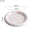 Axyaa Circular Pasta Plate Hand Drawn Ceramic Dessert Salad Breakfast Plates