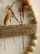 Axyaa Wooden Bead Jute Rope Wall Hanging for Rustic Farmhouse Decor