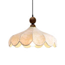 Axyaa Vintage French Dining Room Pendant Light Wood LED Ceiling Lamp