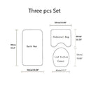 Axyaa 3 Piece White Bathroom Rugs Sets Non-Slip Bath Mats Lid Cover Contour Mat