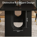 Axyaa 71" Modern Wood Dining Table for 6, Rectangular Kitchen Dinner Table with Pedestal Base