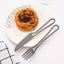 Axyaa Stainless Steel Cutlery Set - 16-Piece Hollow Handle Dinnerware Fork Knife Spoon
