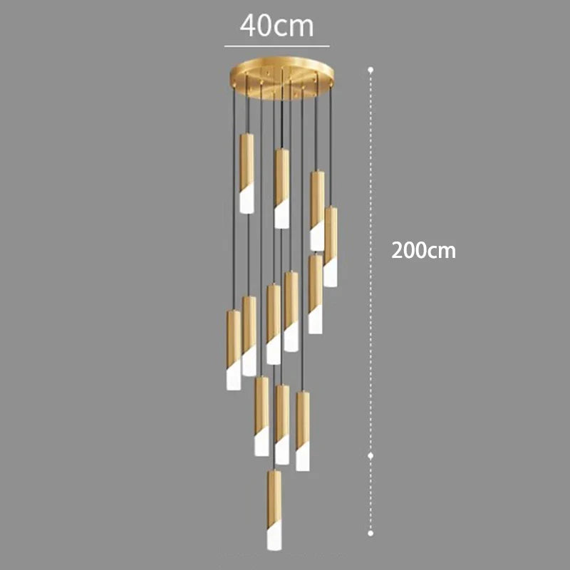 Axyaa Staircase Chandeliers LED Pendant Light for Modern Home Decor