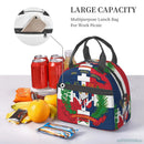 Axyaa Dominican Republic Flag Insulated Lunch Bag for Work, School, and Picnics