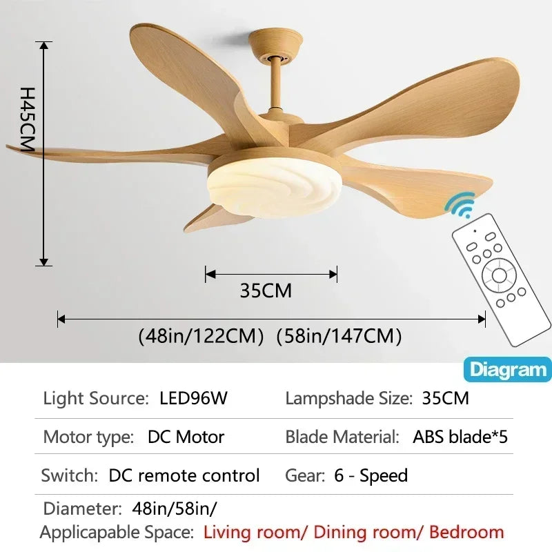Axyaa 48-Inch Ceiling Fan with Remote Control and LED Light, Strong Winds, Mute Operation