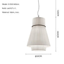Axyaa Nordic White Pleated Fabric E27 LED Chandelier for Minimalist Living Room