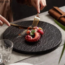 Axyaa Stone Ceramic Steak Serving Plate Set - Restaurant Tableware