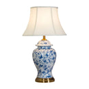Axyaa Blue Ceramic Desk Lamp - Classic Retro Style for Living Room or Bedroom