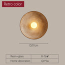 Axyaa Retro Wall Lamp: Wabi Sabi Round Sconce for Bedside, Corridor, Kitchen Decor