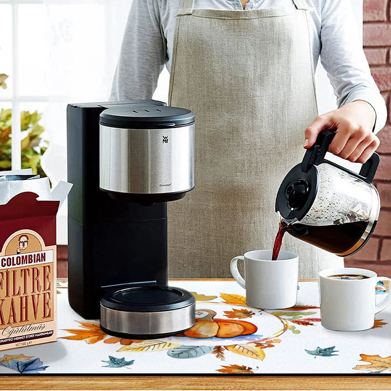 Axyaa Coffee Mat Dish Draining Pad Drain Quick Drying Kitchen Bathroom Placemat