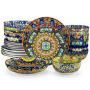 Axyaa 24 Piece Bohemian Style Porcelain Ceramic Dinnerware Set