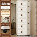 Axyaa Foldable Storage Cabinet, 3-6 Tier, Rolling Wheels, Bathroom/Bedroom/Living Room Organization