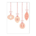 Boho Pink Christmas Tree Snowflake Wall Art Print Set by Axyaa