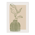 Axyaa Green Geometry Plant Leaves Canvas Wall Art Print Nordic Home Decor