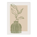 Axyaa Green Geometry Plant Leaves Canvas Wall Art Print Nordic Home Decor