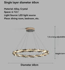Axyaa Crystal Chandeliers: Modern Chrome Metal LED Pendant Lights