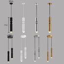 Axyaa LED Cylinder Chandelier for Home Décor - Modern Brass Silver Design