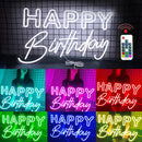 Axyaa Happy Birthday LED Neon Sign on Transparent Acrylic Base