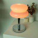 Axyaa Ceramic Table Lamp with Fabric Art Lampshade for Living Room Decor