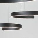 Axyaa Modern Black LED Chandelier Pendant Light for Foyer, Stairs, and Bar