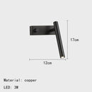 Axyaa Minimalist Copper Wall Lamp for Reading with Modern Design