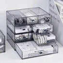 Acrylic Desk Organizer Drawer Set by Axyaa: Transparent Desktop Storage for Stationery & Books