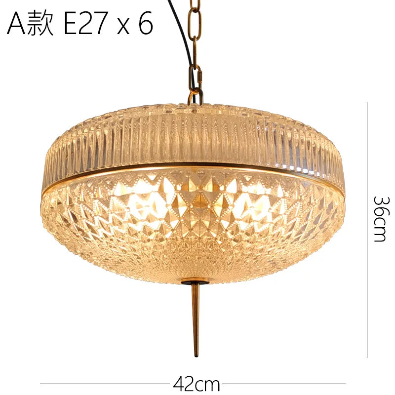 Axyaa Retro Glass Cans Pendant Lights modern kitchen hanging lamp for home decor.