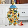 Axyaa Enamel Tea Jar, Ceramic General Jar Decoration, Large Flower Vase Handicraft