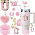Axyaa Cup Accessories Set: Butterfly Straw, Cover, Cap, Boot, Handle Charm, Initials Sticker