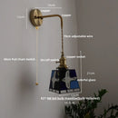 Axyaa Tiffany Style Adjustable LED Wall Sconce with Pull Chain Switch