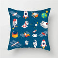 Cartoon Spacecraft Astronaut Rocket Pillowcase for Home Decor - Axyaa